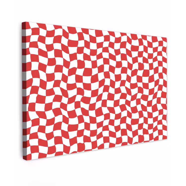 Canvas schilderij - Golvend - Patroon - Rood — 1
