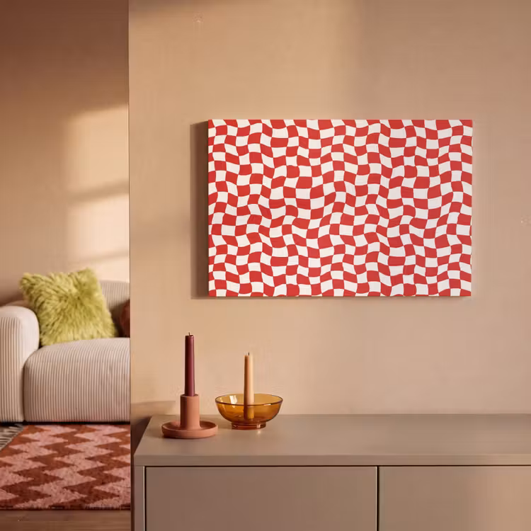Canvas schilderij - Golvend - Patroon - Rood — 2
