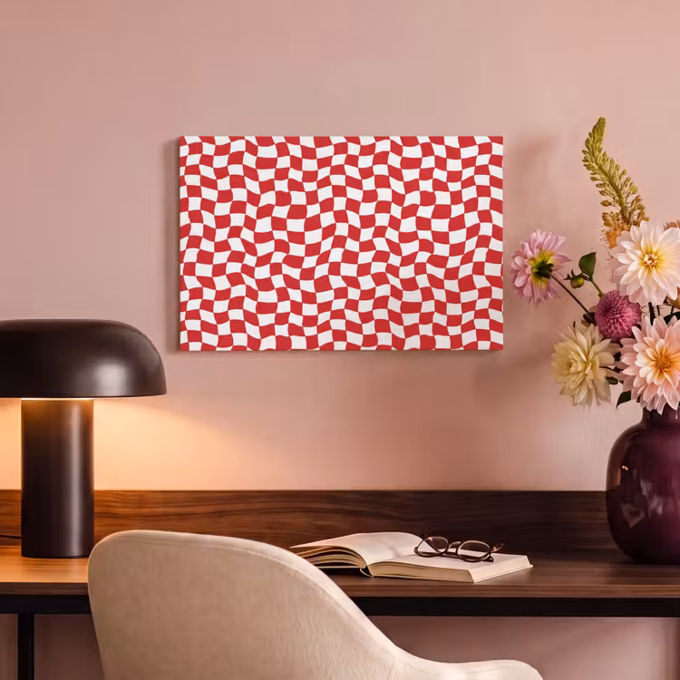 Canvas schilderij - Golvend - Patroon - Rood — 4