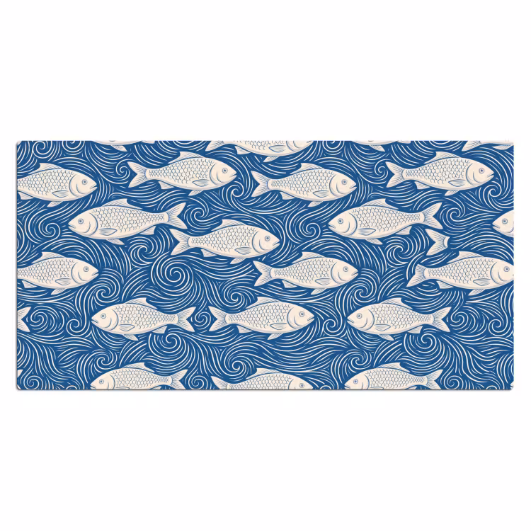 Bureau onderlegger - Vis - Water - Patroon - Grafisch - Blauw — 2