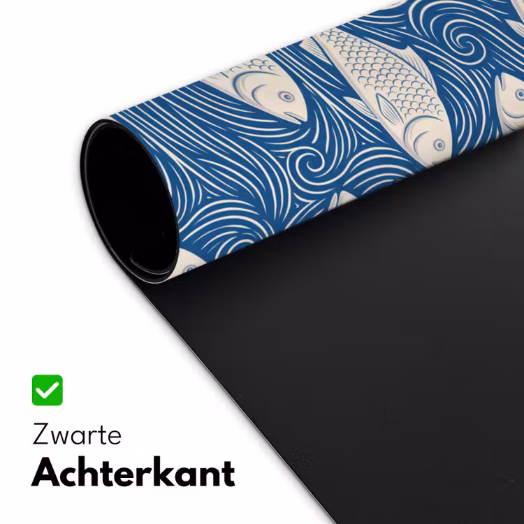 Bureau onderlegger - Vis - Water - Patroon - Grafisch - Blauw — 5