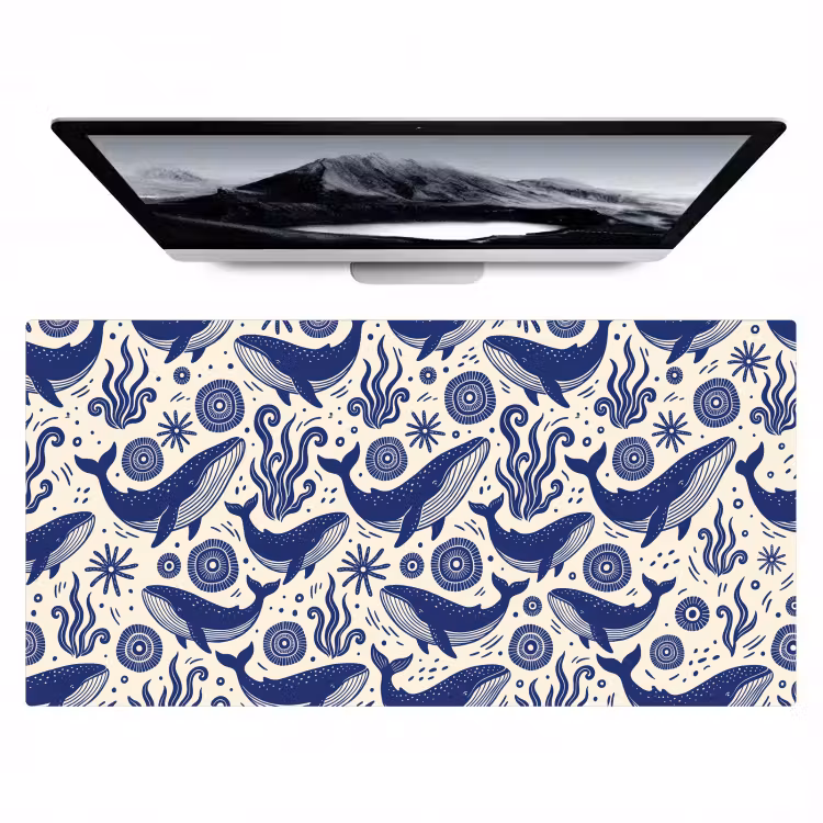 Bureau onderlegger - Walvis - Onderwater - Dieren - Abstract - Blauw — 1