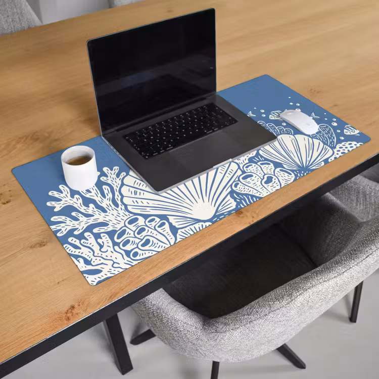 Bureau onderlegger - Zeeleven - Koraal - Schelp - Vis - Illustratie - Onderwater — 3