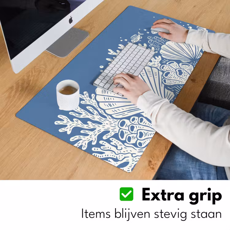 Bureau onderlegger - Zeeleven - Koraal - Schelp - Vis - Illustratie - Onderwater — 6