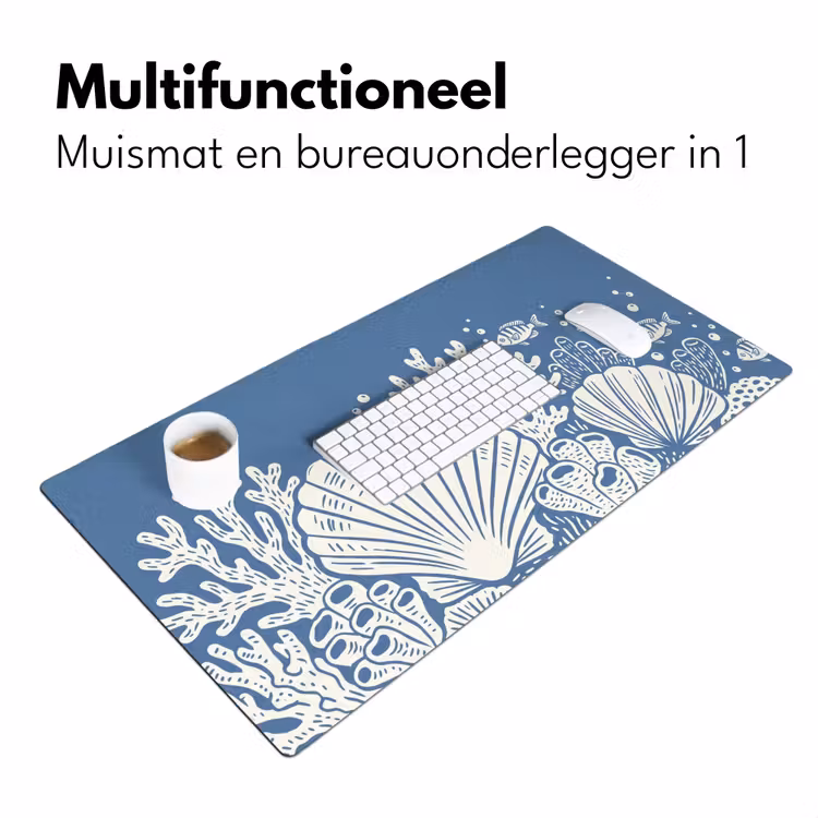 Bureau onderlegger - Zeeleven - Koraal - Schelp - Vis - Illustratie - Onderwater — 7