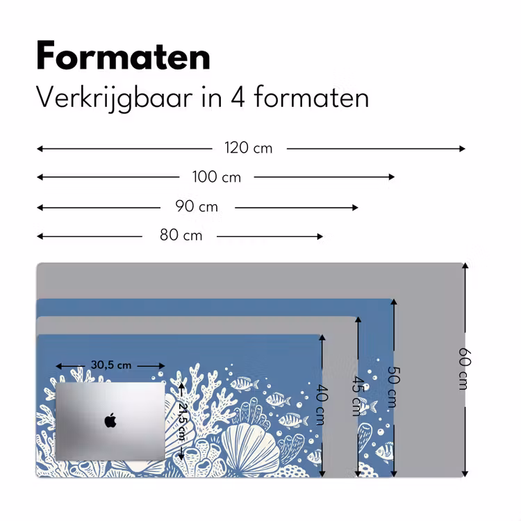 Bureau onderlegger - Zeeleven - Koraal - Schelp - Vis - Illustratie - Onderwater — 8