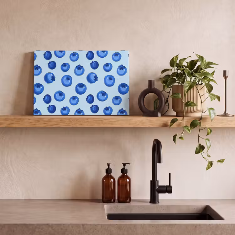 Canvas schilderij - Bessen - Modern - Blauw — 3
