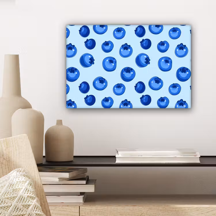 Canvas schilderij - Bessen - Modern - Blauw — 5