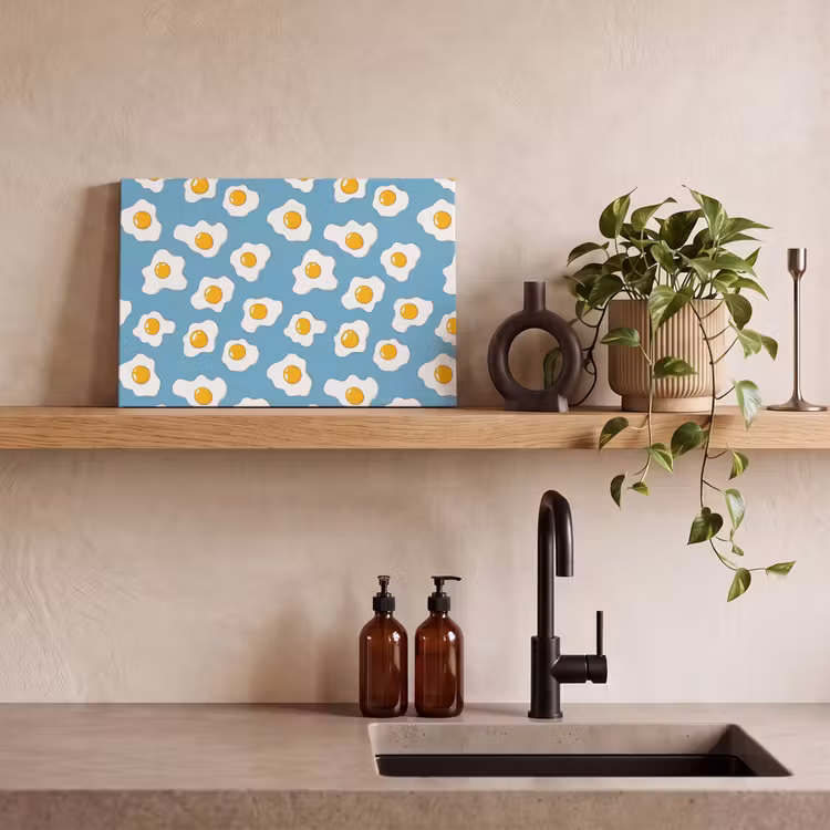 Canvas schilderij - Eieren - Dooiers - Blauw — 3