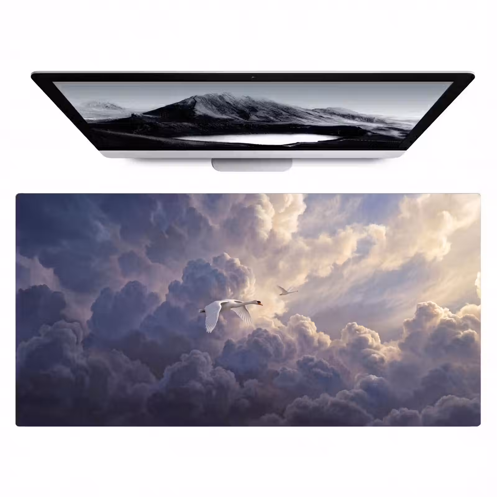 Bureau onderlegger - Vogel - Vliegend - Natuur - Wit - Wolken — 1