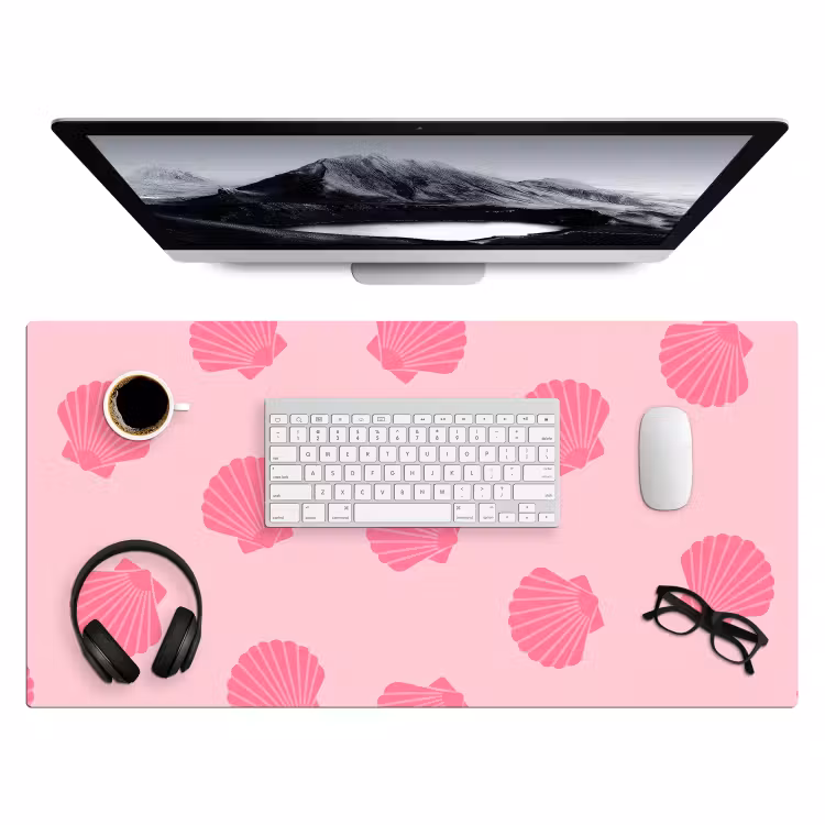 Bureau onderlegger - Schelp - Patroon - Zee - Modern - Roze — 4