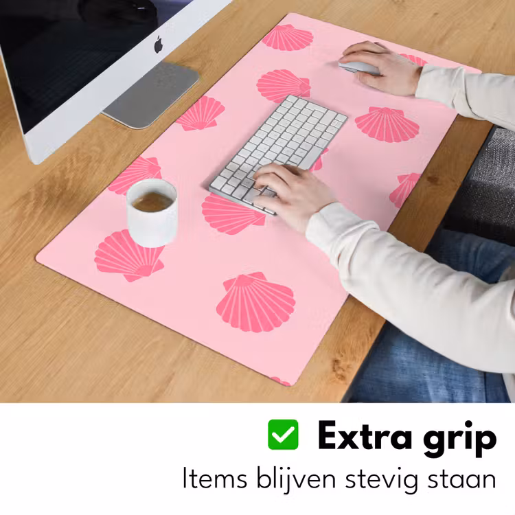 Bureau onderlegger - Schelp - Patroon - Zee - Modern - Roze — 6