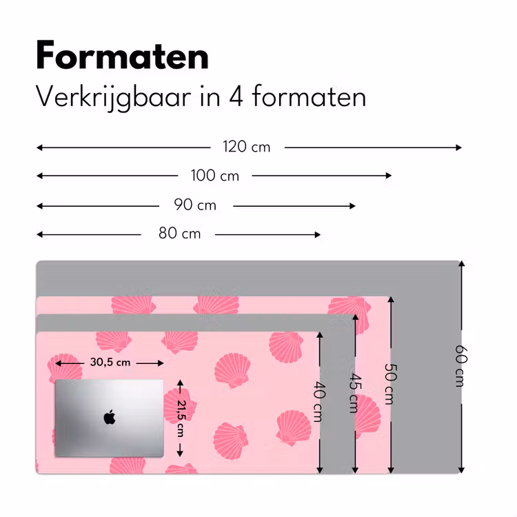 Bureau onderlegger - Schelp - Patroon - Zee - Modern - Roze — 8