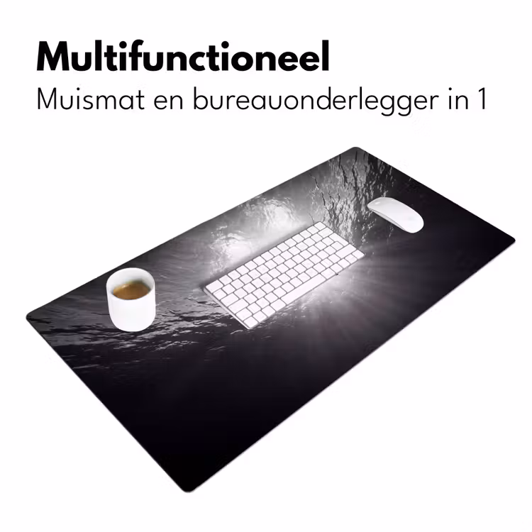 Bureau onderlegger - Schildpad - Onderwater - Lichtstralen - Oceaan - Zwart-wit — 7