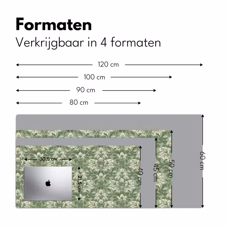 Bureau onderlegger - Sierlijk - Lichtgroen - Planten - Patroon - Getailleerd — 8
