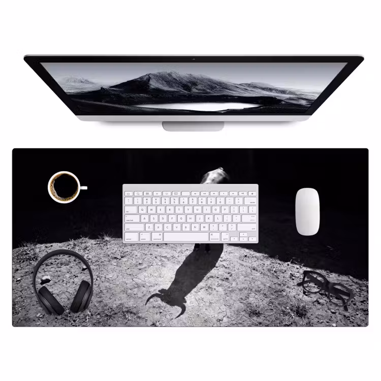 Bureau onderlegger - Stier - Schaduw - Dieren - Contrast - Zwart-wit — 4