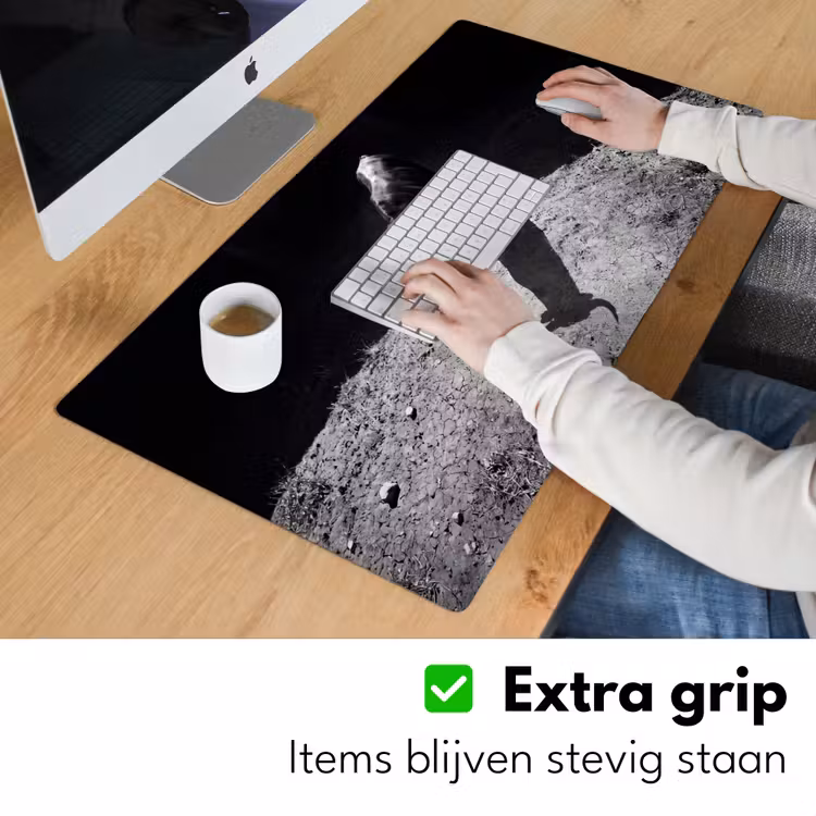 Bureau onderlegger - Stier - Schaduw - Dieren - Contrast - Zwart-wit — 6