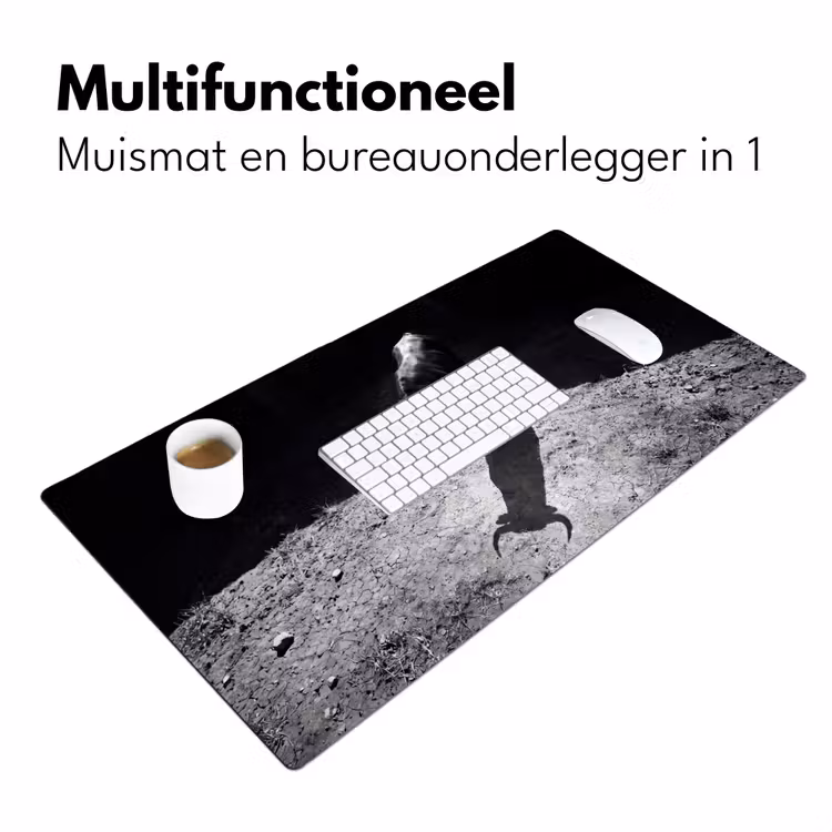 Bureau onderlegger - Stier - Schaduw - Dieren - Contrast - Zwart-wit — 7