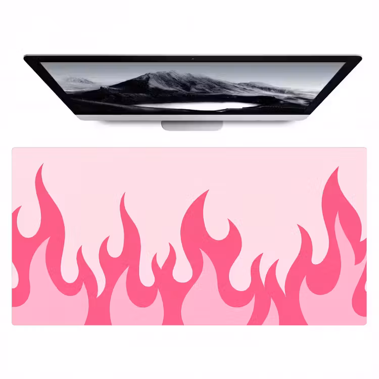 Bureau onderlegger - Vlammen - Patroon - Abstract - Modern - Roze — 1