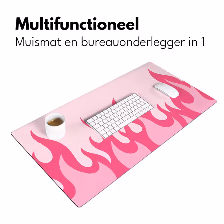 Bureau onderlegger - Vlammen - Patroon - Abstract - Modern - Roze — 7