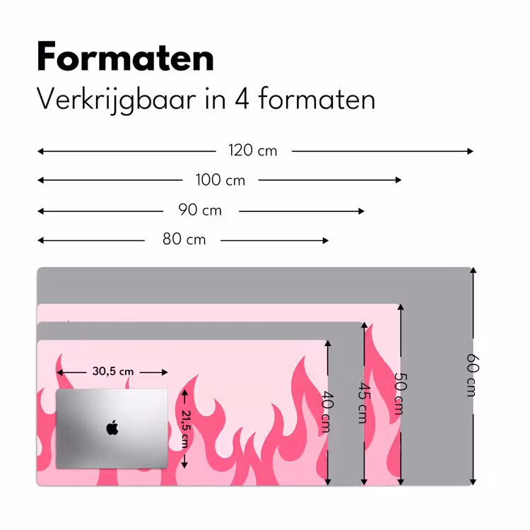 Bureau onderlegger - Vlammen - Patroon - Abstract - Modern - Roze — 8