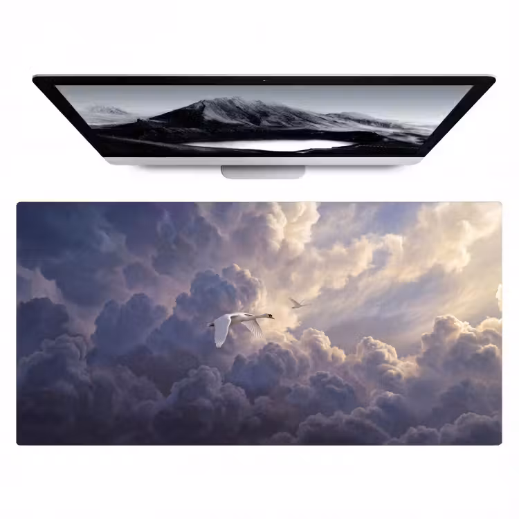 Bureau onderlegger - Vogel - Vliegend - Natuur - Wit - Wolken — 1