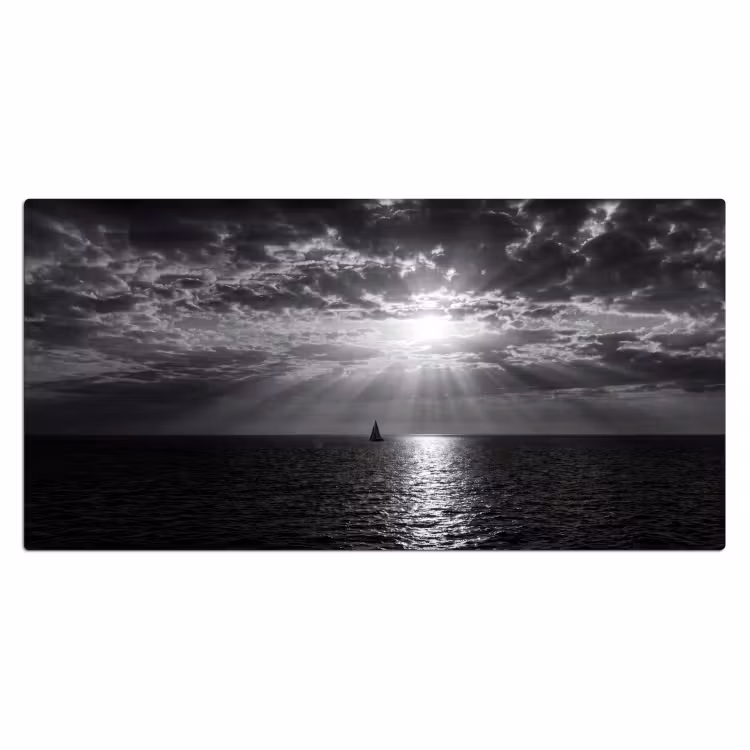 Bureau onderlegger - Water - Boot - Lucht - Natuur - Zwart-wit — 2