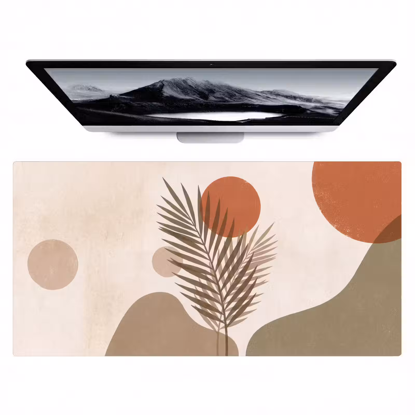 Bureau onderlegger - Planten - Bladeren - Abstract - Modern - Beige — 1