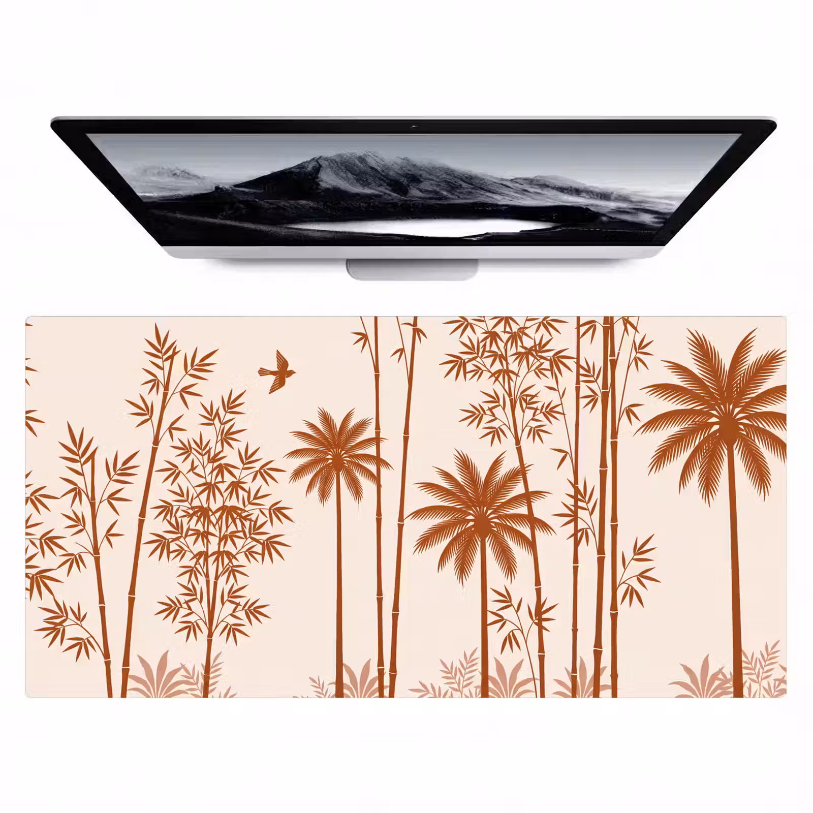 Bureau onderlegger - Vogel - Boom - Tropisch - Minimalistisch - Bruin — 1