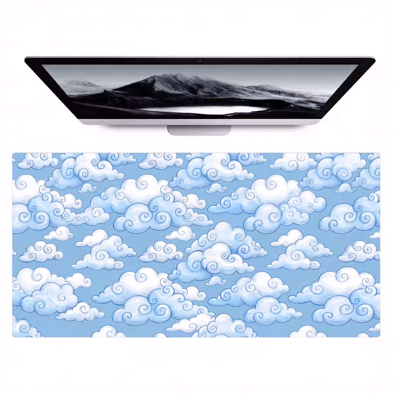 Bureau onderlegger - Wolken - Patroon - Hemel - Illustratie - Wit — 1