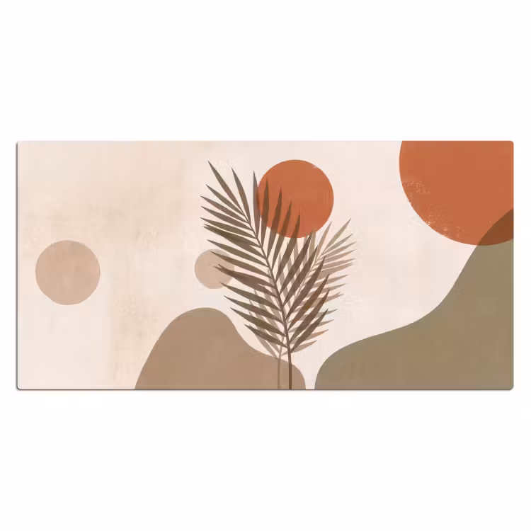 Bureau onderlegger - Planten - Bladeren - Abstract - Modern - Beige — 2