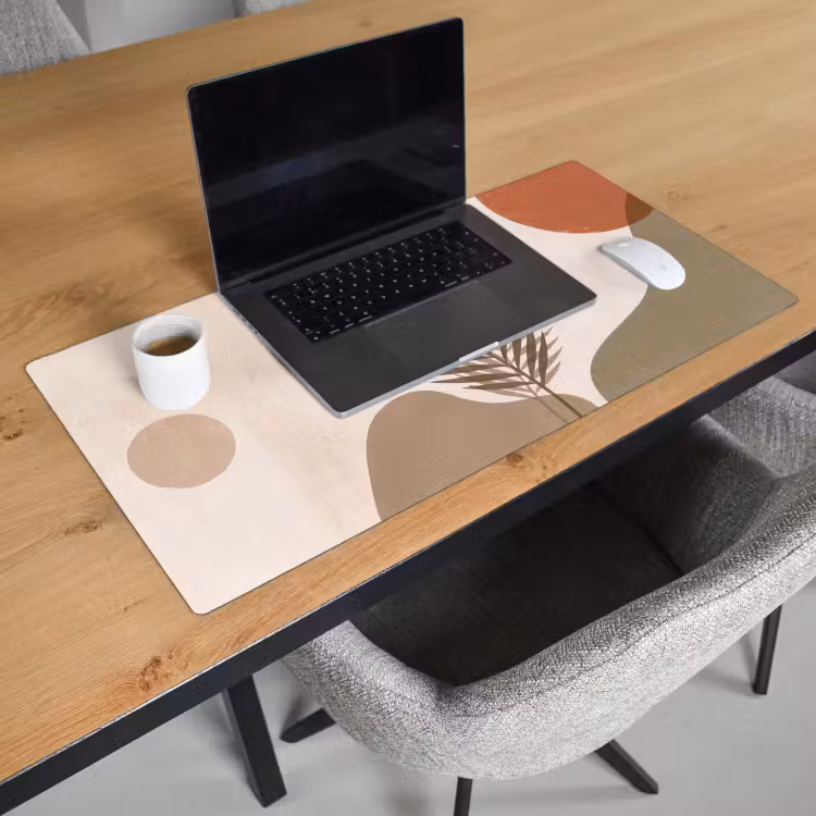 Bureau onderlegger - Planten - Bladeren - Abstract - Modern - Beige — 3