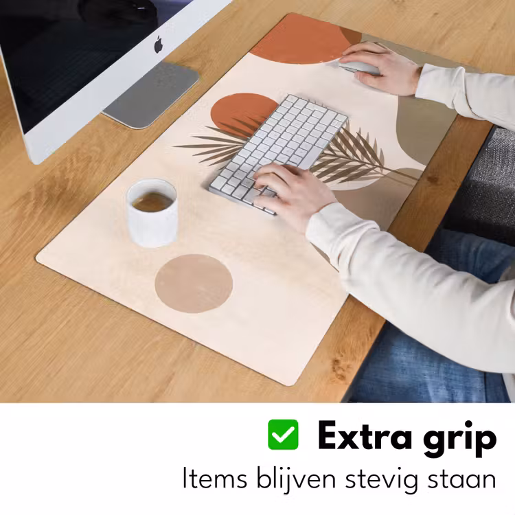 Bureau onderlegger - Planten - Bladeren - Abstract - Modern - Beige — 6