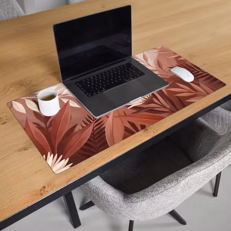 Bureau onderlegger - Planten - Bladeren - Botanisch - Modern - Bruin — 3