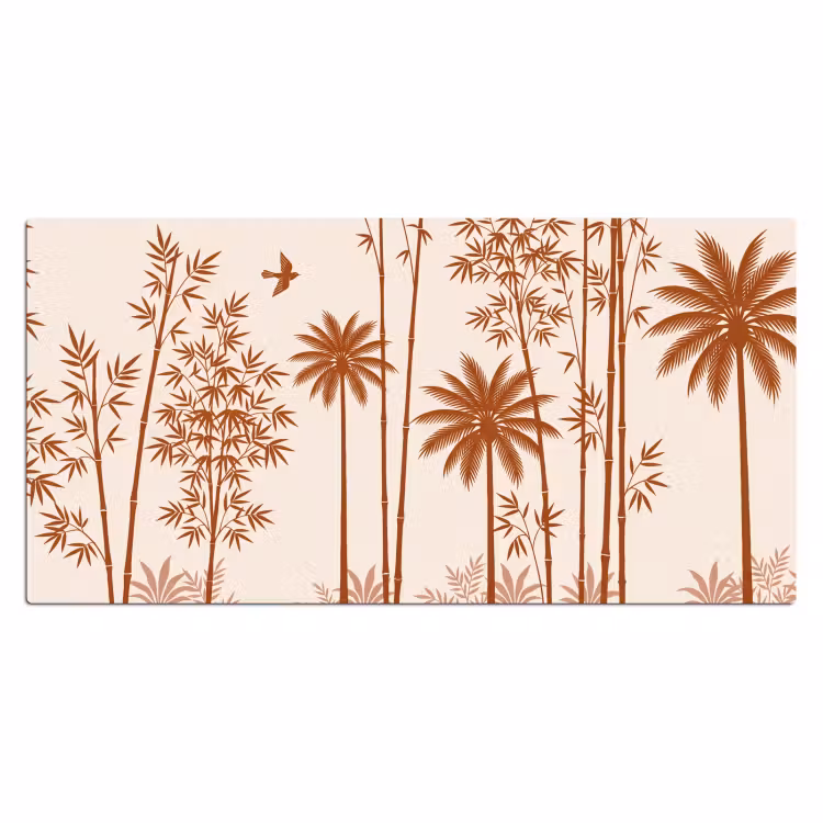 Bureau onderlegger - Vogel - Boom - Tropisch - Minimalistisch - Bruin — 2