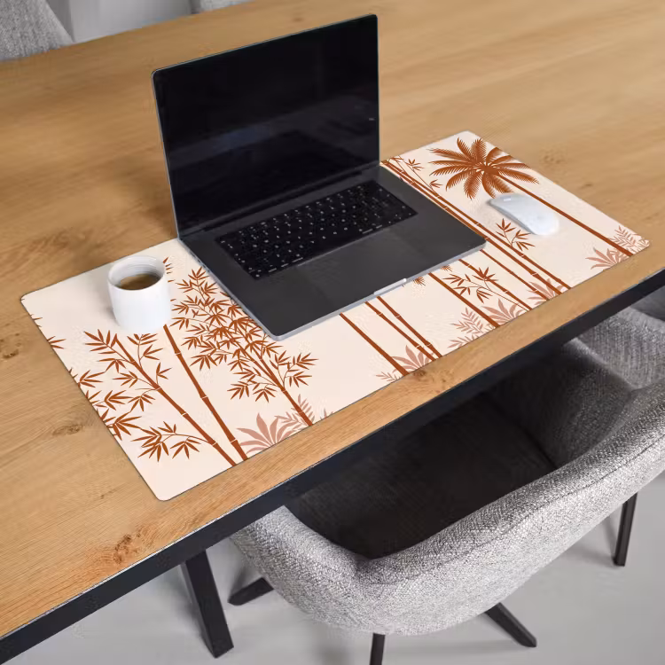 Bureau onderlegger - Vogel - Boom - Tropisch - Minimalistisch - Bruin — 3