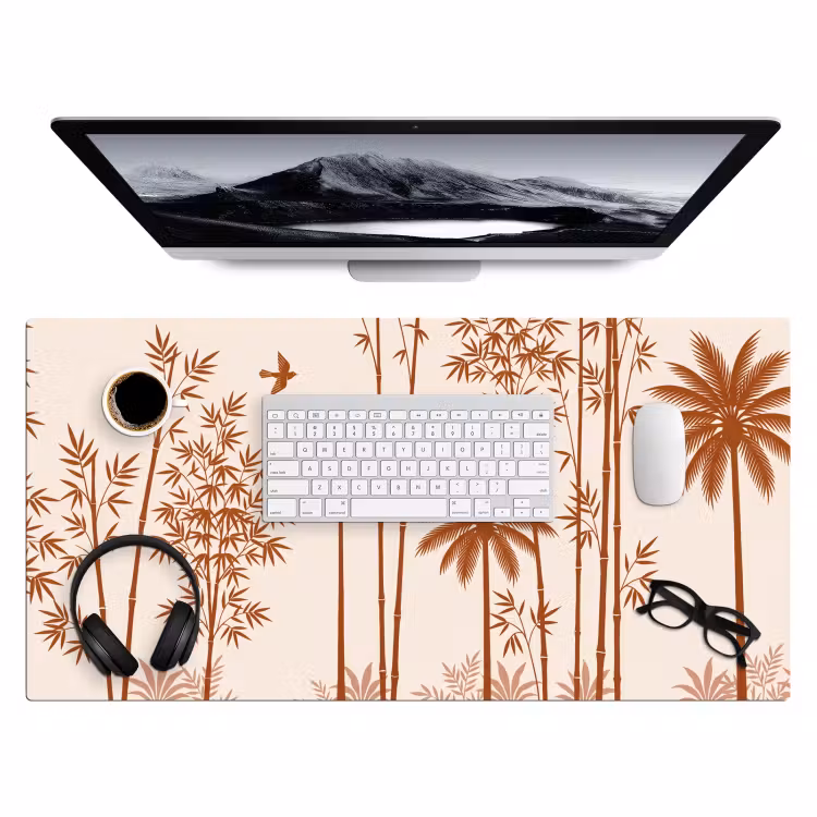 Bureau onderlegger - Vogel - Boom - Tropisch - Minimalistisch - Bruin — 4
