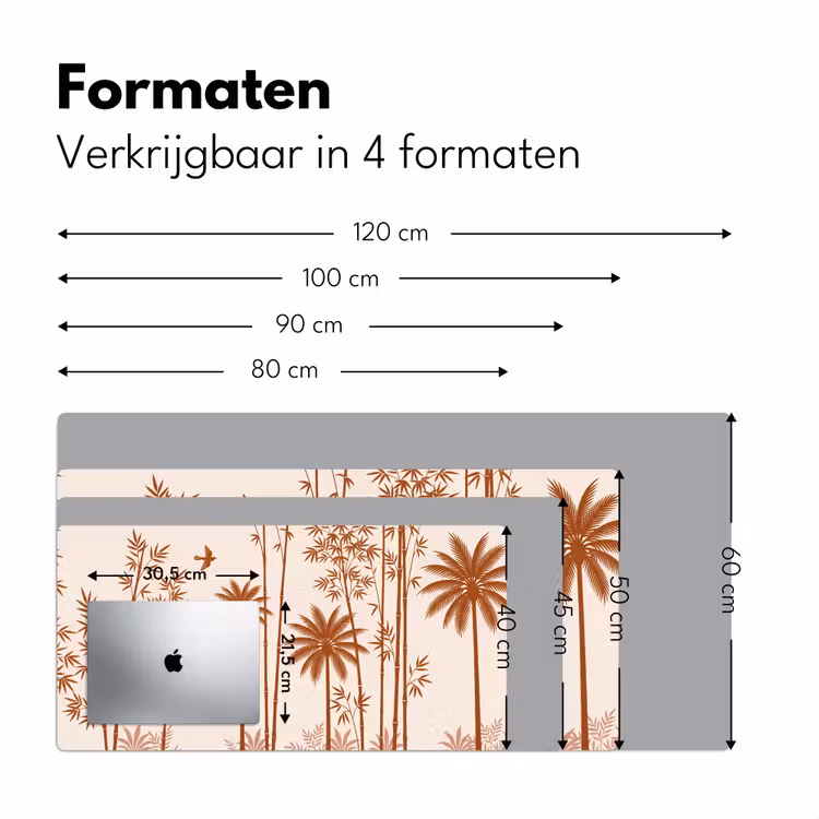 Bureau onderlegger - Vogel - Boom - Tropisch - Minimalistisch - Bruin — 8