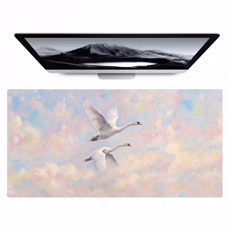 Bureau onderlegger - Vogel - Vliegend - Lucht - Modern - Pastel — 1