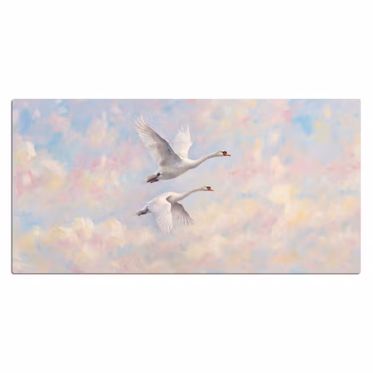Bureau onderlegger - Vogel - Vliegend - Lucht - Modern - Pastel — 2