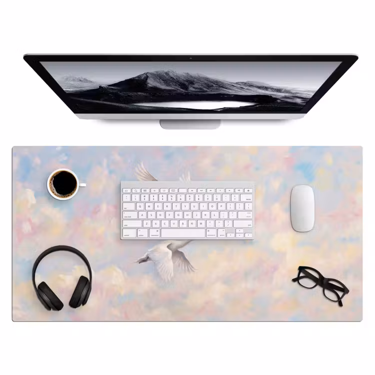 Bureau onderlegger - Vogel - Vliegend - Lucht - Modern - Pastel — 4