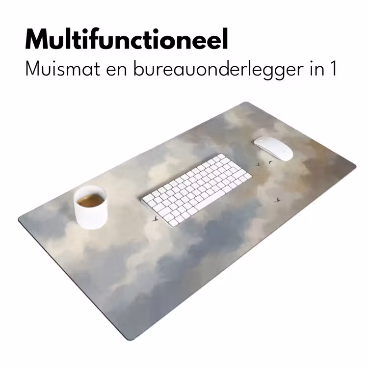 Bureau onderlegger - Vogel - Wolken - Natuur - Modern - Grijs — 7