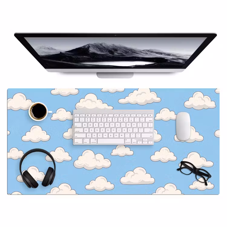 Bureau onderlegger - Wolk - Cartoon - Lucht - Blauw - Wit — 4