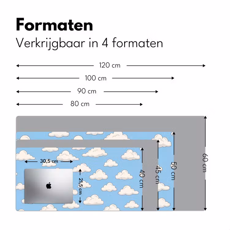 Bureau onderlegger - Wolk - Cartoon - Lucht - Blauw - Wit — 8