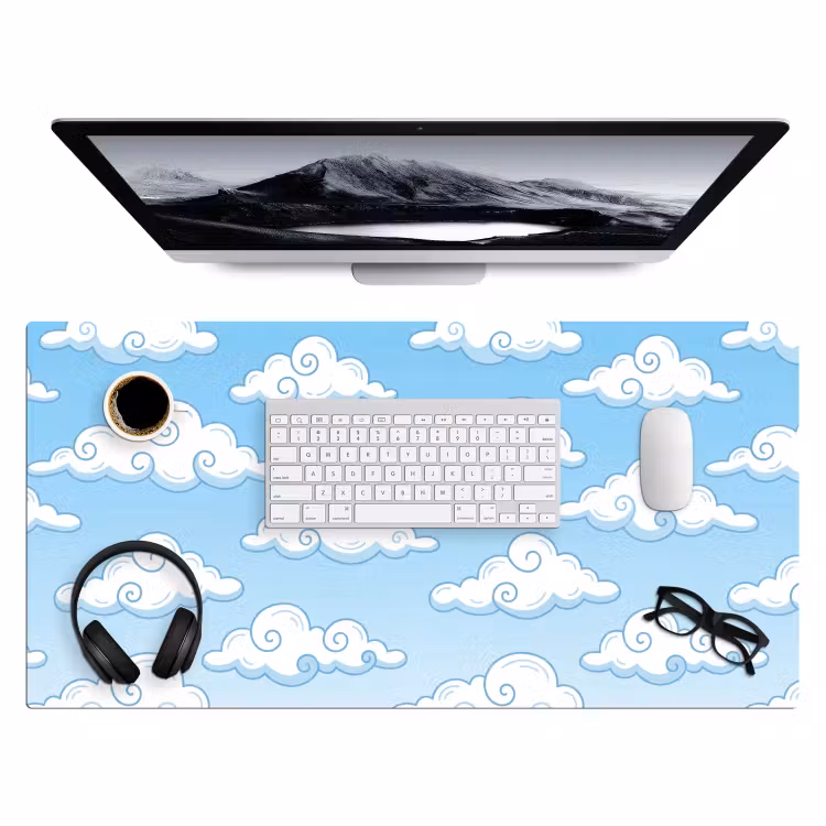 Bureau onderlegger - Wolk - Lucht - Cartoon - Blauw - Wit — 4
