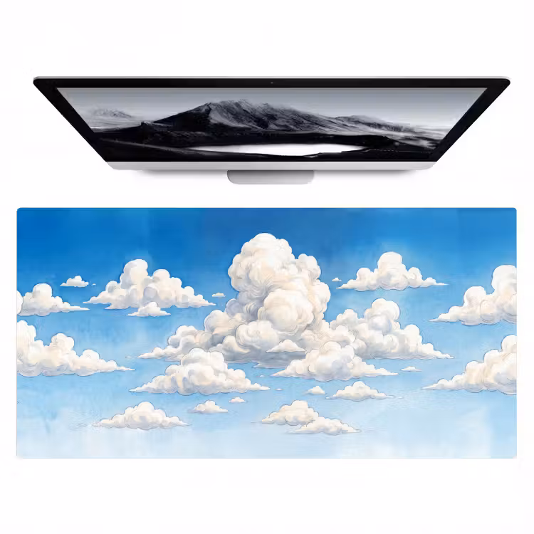 Bureau onderlegger - Wolken - Blauwe lucht - Natuur - Modern - Wit — 1