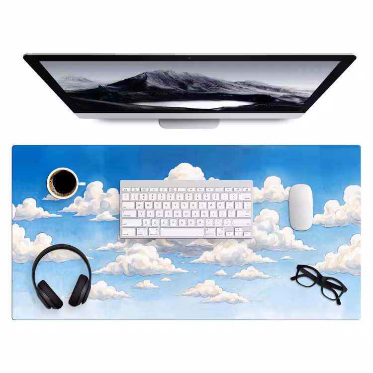 Bureau onderlegger - Wolken - Blauwe lucht - Natuur - Modern - Wit — 4