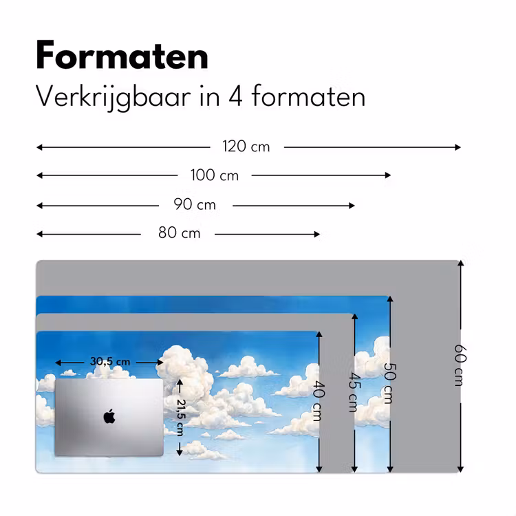 Bureau onderlegger - Wolken - Blauwe lucht - Natuur - Modern - Wit — 8