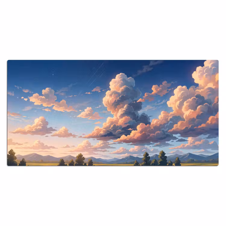 Bureau onderlegger - Wolken - Daghemel - Natuur - Illustratie - Oranje — 2