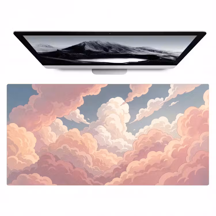 Bureau onderlegger - Wolken - Lucht - Natuur - Pastel - Roze — 1